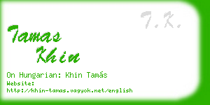 tamas khin business card